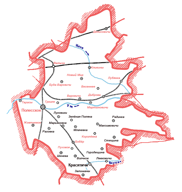 Карта Полесского района
