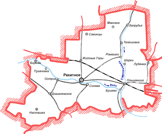 Карта Ракитянского района