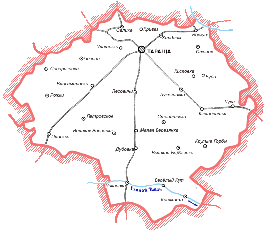 Карта Таращанского района