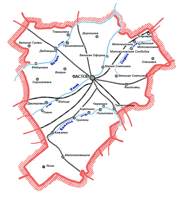 Карта Фастовского района