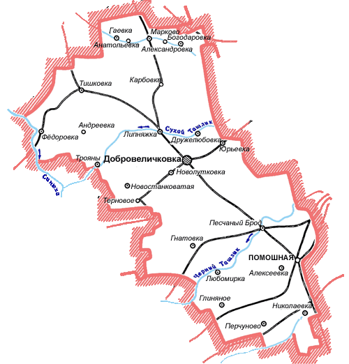 Карта Добровеличковского района
