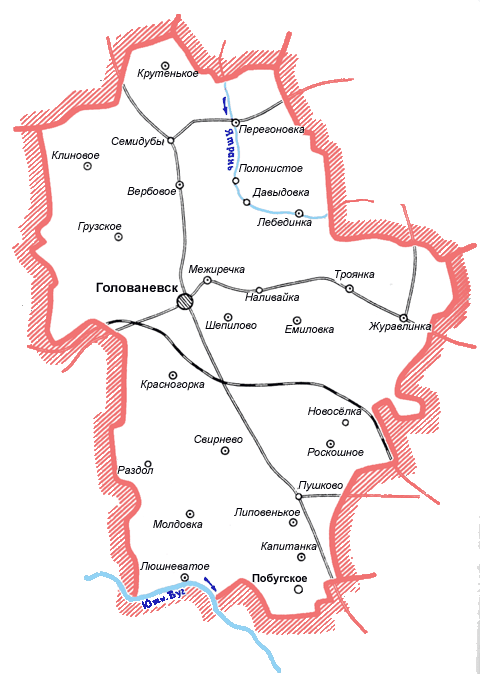 Карта Голованевского района
