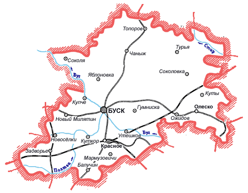 Карта Бусского района