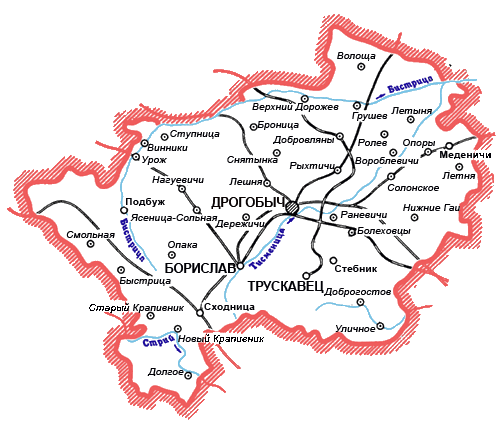 Карта Дрогобычского района