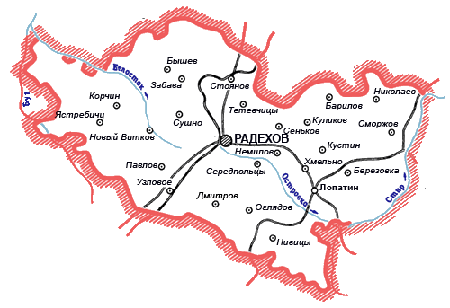 Карта Радеховского района