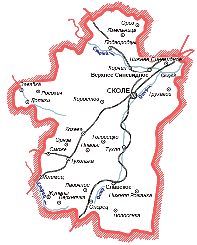 Карта Сколевского района