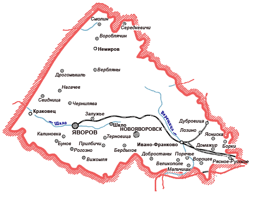 Карта Яворовского района