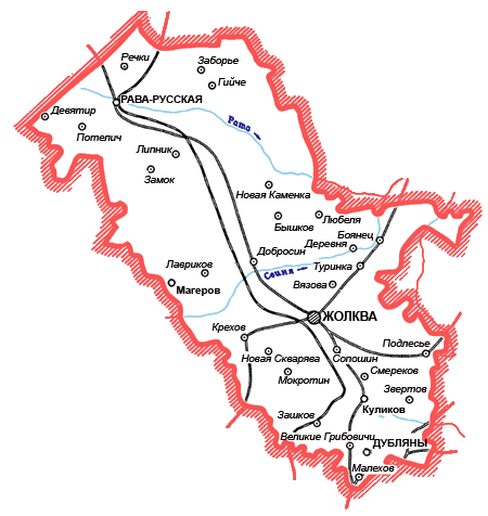 Карта Жолковского района