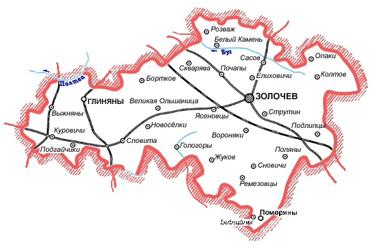 Карта Золочевского района