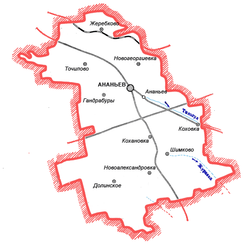 Карта Ананьевского района