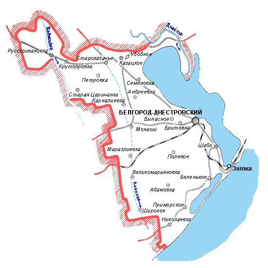 Карта Белгород-Днестровского района