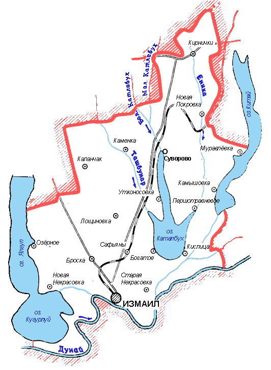 Карта Измаильского района