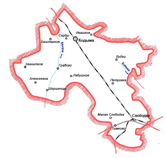 Карта Кодымского района