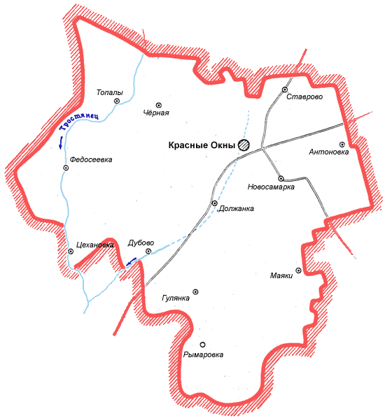 Карта Красноокнянского района