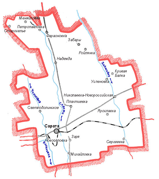 Карта Саратского района