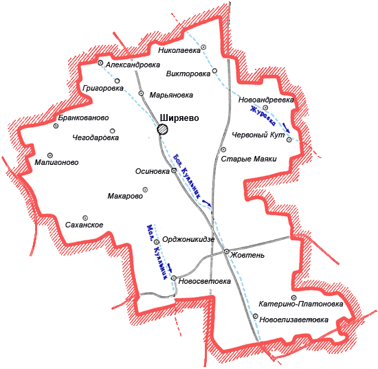 Карта Ширяевского района