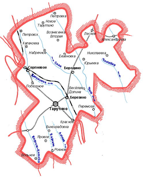 Карта Тарутинского района