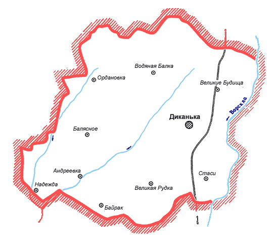 Карта Диканского района