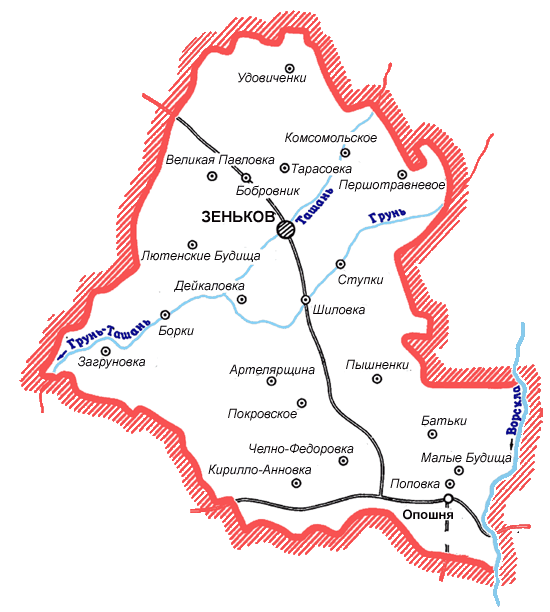 Карта Зеньковского района