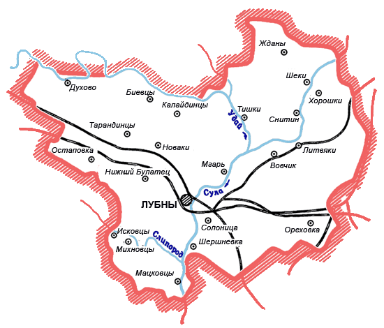 Карта Лубенского района