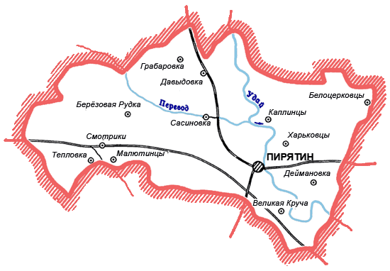 Карта Пирятинского района