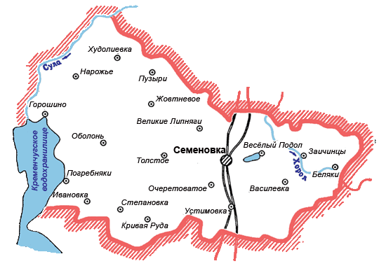 Карта Семеновского района