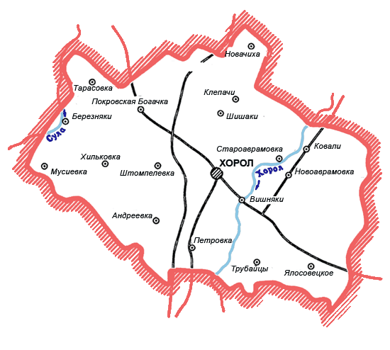 Карта Хорольского района