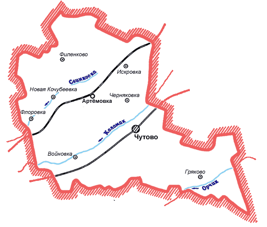 Карта Чутовского района
