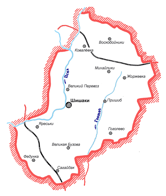 Карта Шишацкого района