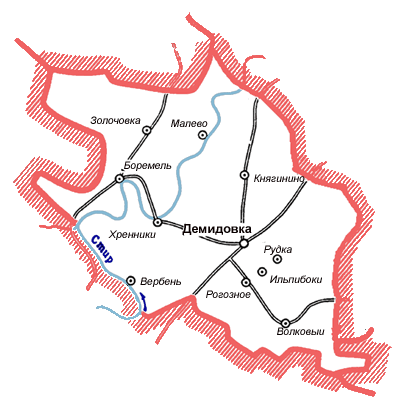 Карта Демидовского района