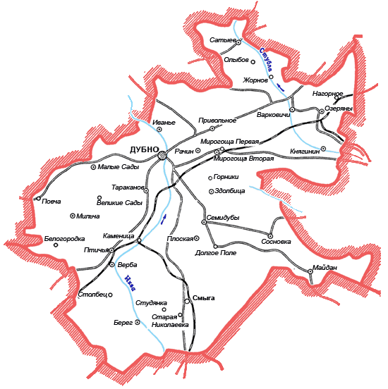 Карта Дубенского района