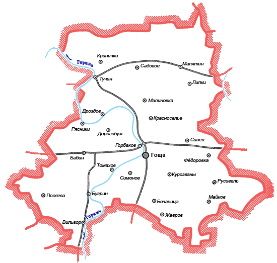 Карта Гощанского района