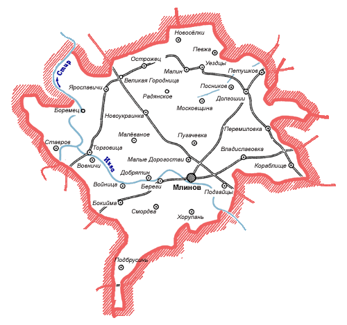 Карта Млиновского района