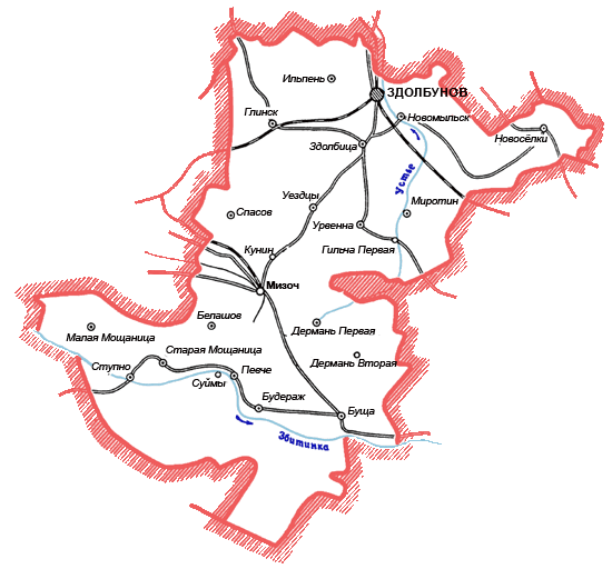 Карта Здолбуновского района