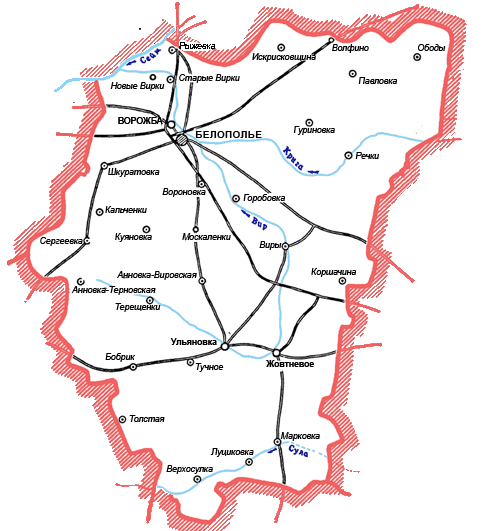 Карта Белопольского района