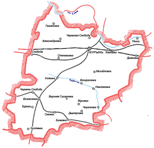 Карта Бурынского района