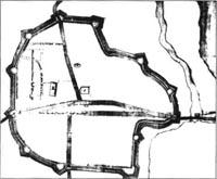 План Глуховской крепости после пожара в 1748 г.