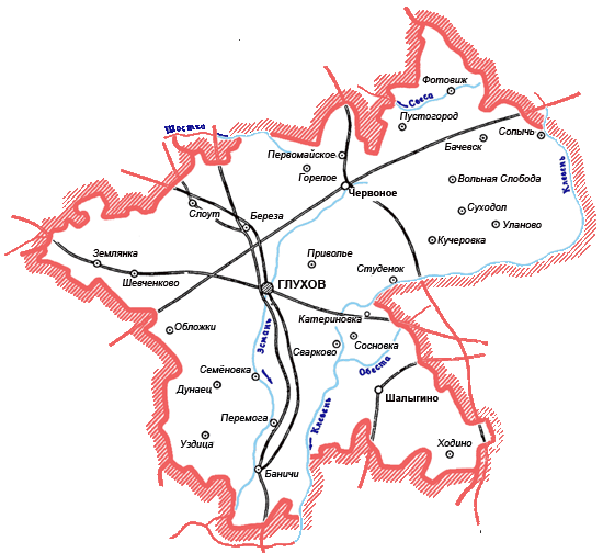 Карта Глуховского района