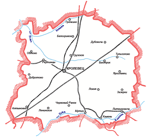 Карта кролевецкго района