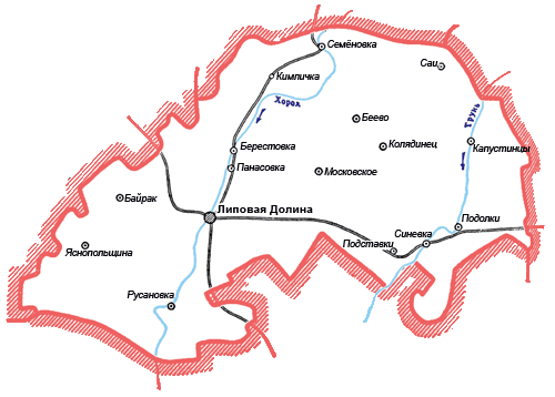 Карта Липово Долинского района