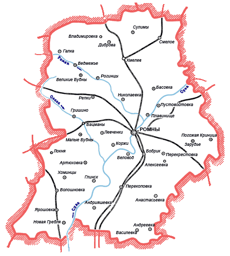 Карта Роменского района