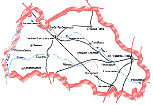 Карта Середина-Будского района