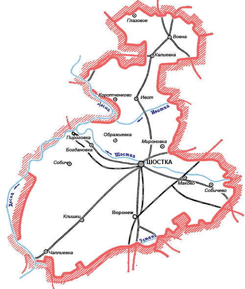 Карта Шосткинского района