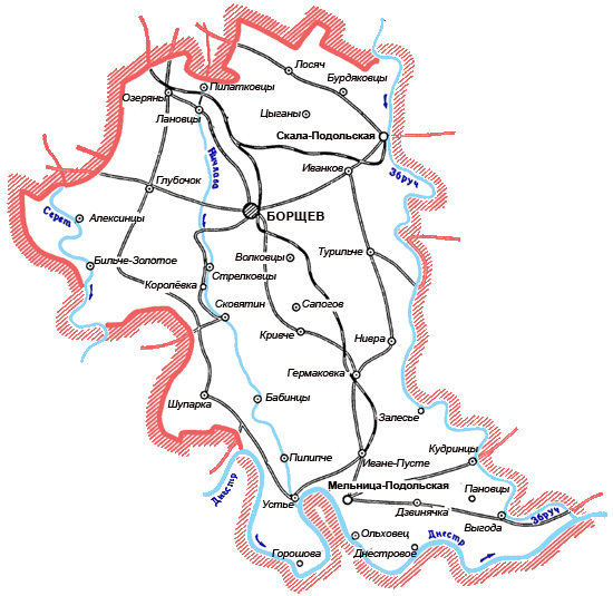 Карта Борщевского района