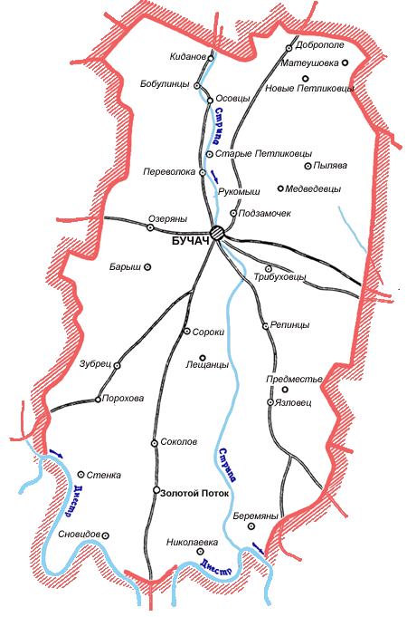 Карта Бучачского района