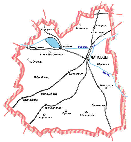 Карта Лановецкого района