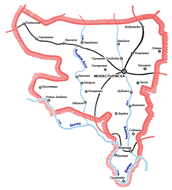 Карта Монастырисского района