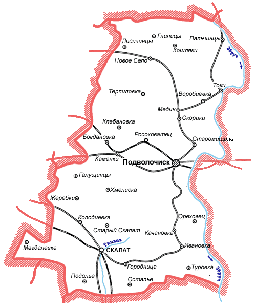 Карта Подволочисского района