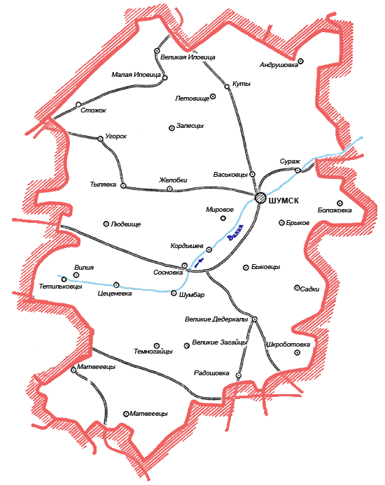 Карта Шумского района