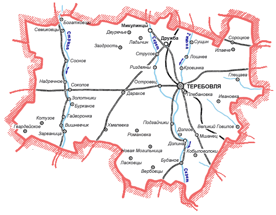 Карта Теребовлянского района
